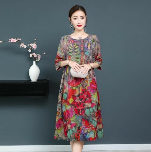 chinese style midi dress